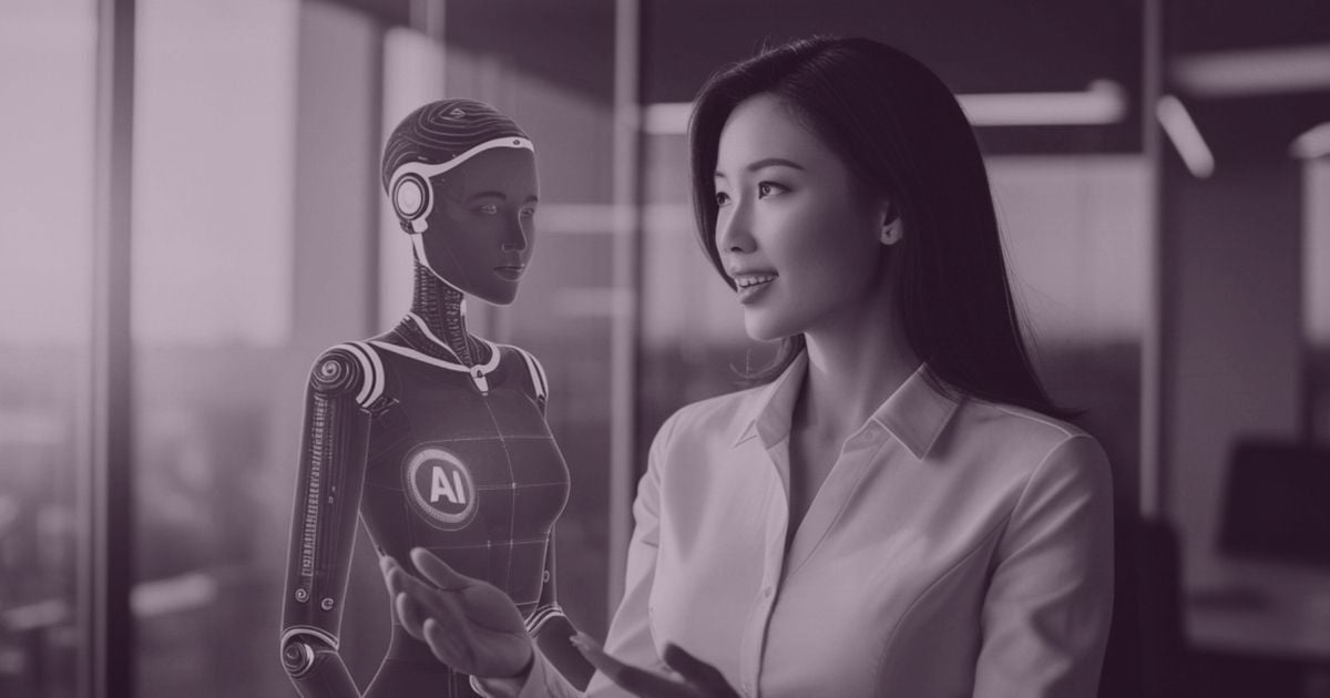 Human strategist collaborating with AI technology for SEO strategy