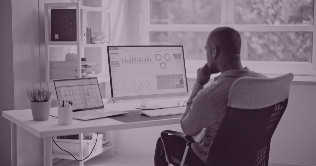 Business professional analyzing website analytics to identify why a website is not generating leads